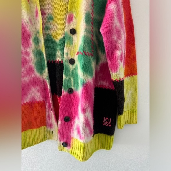 FRAME x Julia Sarr Jamoios Tie Dye Cashmere Cardigan M - Picture 13 of 13